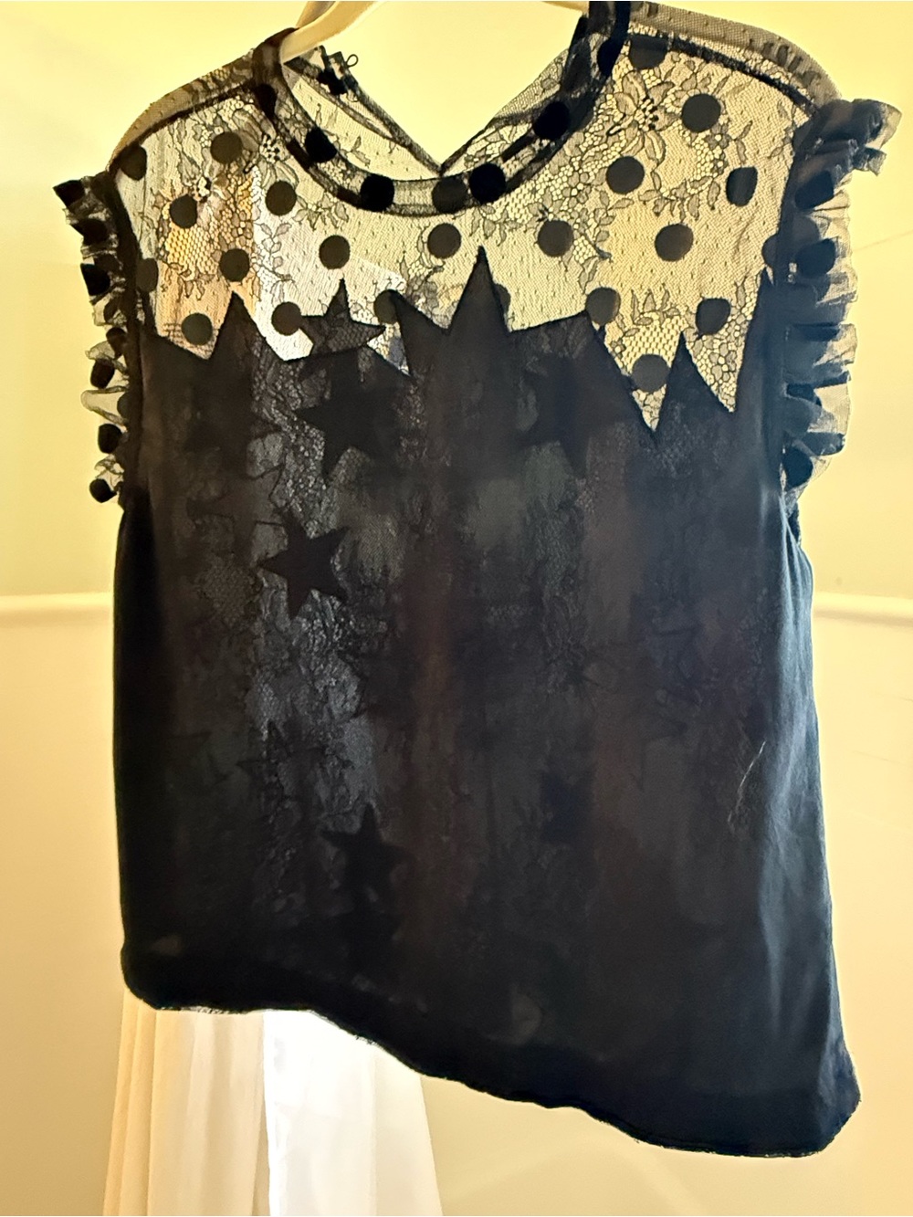 Zadig & Voltaire Polka Dot and Lace Top